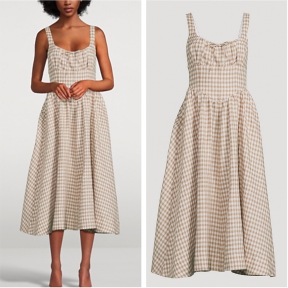 Reformation Dresses & Skirts - Reformation x Holt Renfrew Limited Balia Midi Dress - Dune Check Gingham Casual
